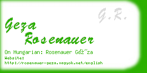 geza rosenauer business card
